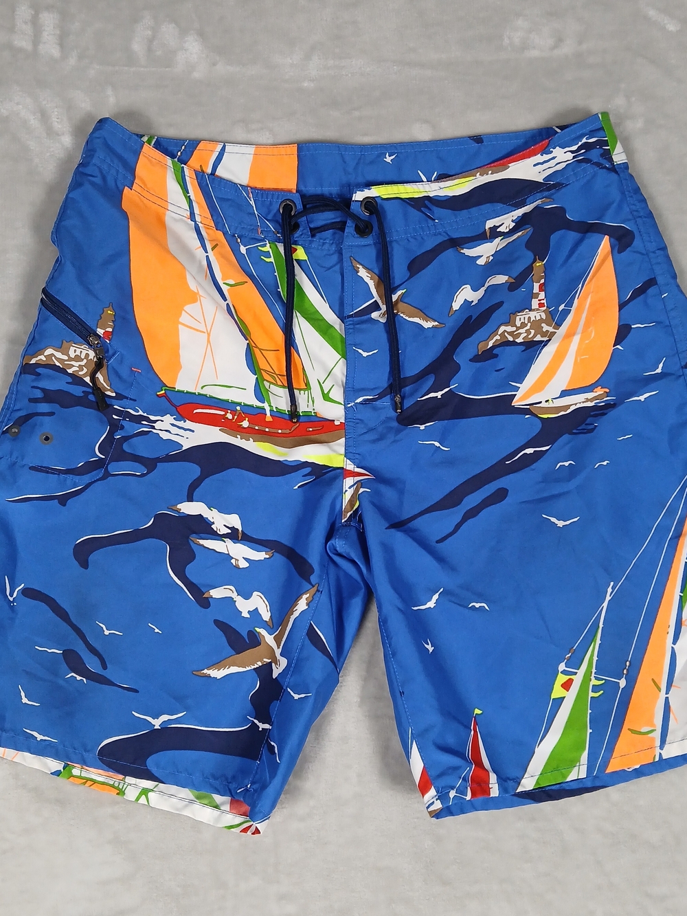 RLX Ralph Lauren Swim Trunks 34 Men's Nautical Board Shorts Bathing Suit Sailing